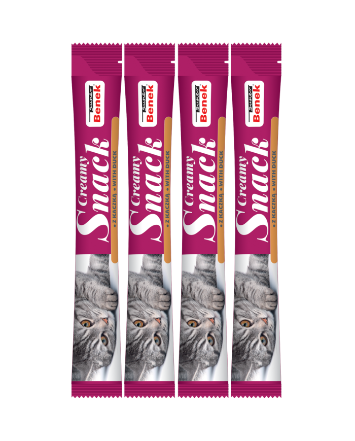 Super Benek Creamy Snack. Płynna przekąska dla kotów z kaczką (4 x15 g)