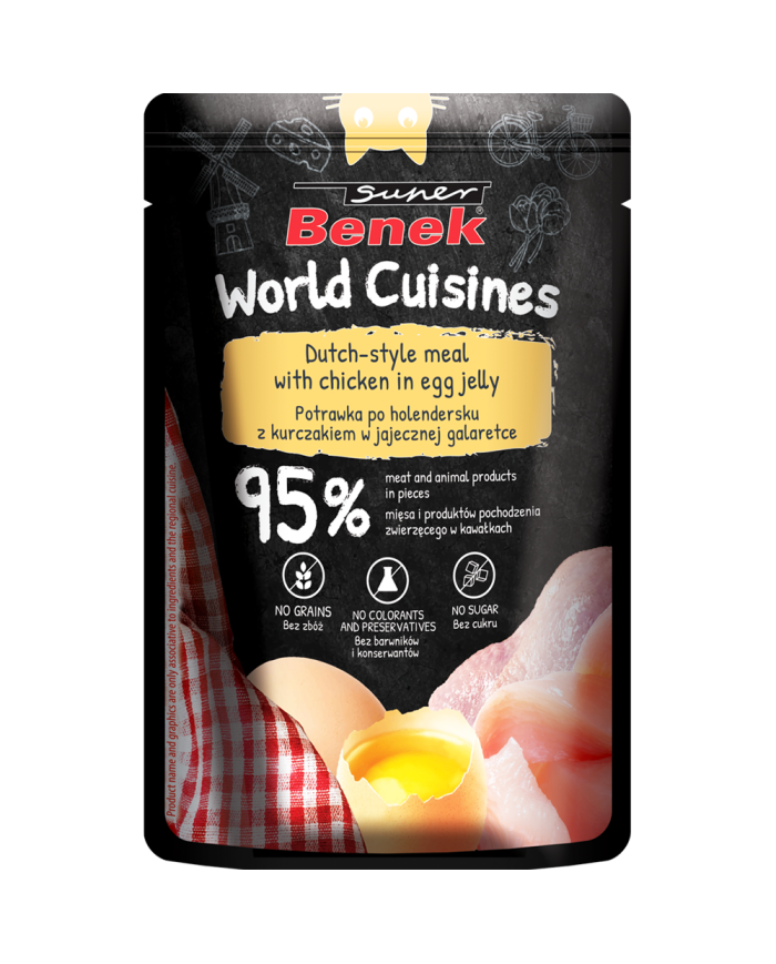 Super Benek World Cuisines Karma dla kotów – z kurczakiem w jajecznej galaretce