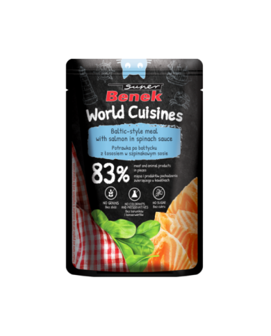 Super Benek World Cuisines Karma dla kotów – z łososiem w szpinakowym sosie